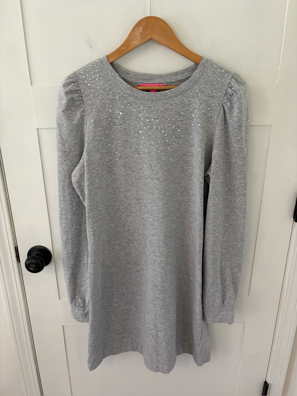 Lilly Pulitzer Jansen Embellished Dress Heathered Seaside Grey. Size Large. - Picture 3 of 13